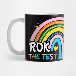 Rainbow Rock The Test Exam Testing Day Student Teacher Life Mug